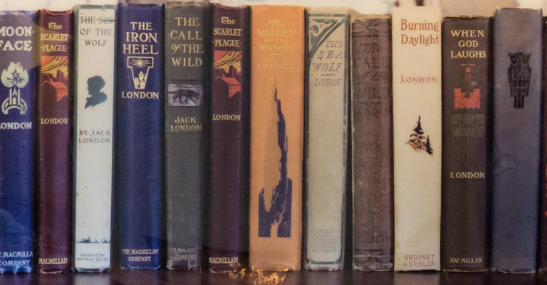 spines of books written by Jack London